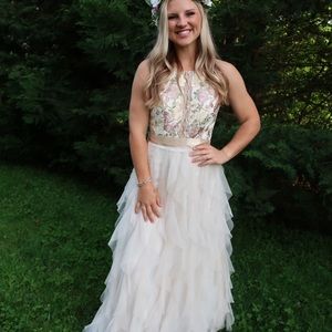 Beautiful Cream floral formal dress